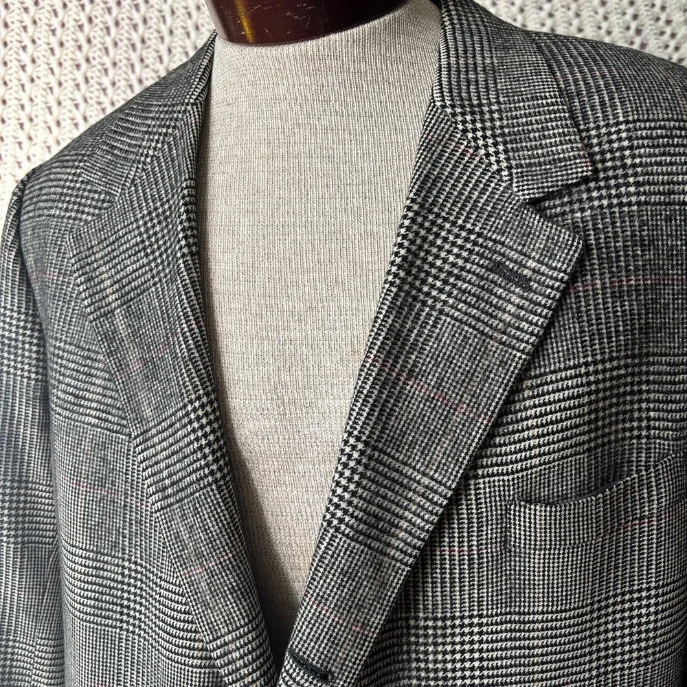 VTG Camelhair Windowpane Blazer Brooks Brothers Wool Jacket‎ Sport Coat Sz 46-48